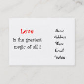 Liefde is de grootste Magie van allemaal!-visiteka Visitekaartje (Achterkant)