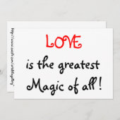 Liefde is de grootste Magie van alles!-Uitnodiging Kaart (Voorkant / Achterkant)