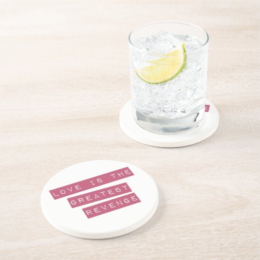 Liefde is de grootste omzet zandsteen onderzetter (Zijkant)