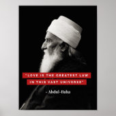 "Liefde is de grootste wet" Bahai Typografie Poste Poster (Voorkant)