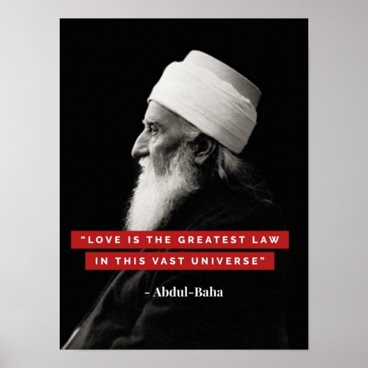 "Liefde is de grootste wet" Bahai Typografie Poste Poster (Voorkant)