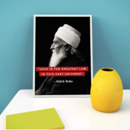 "Liefde is de grootste wet" Bahai Typografie Poste Poster