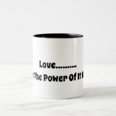 Liefde is de kracht van alles tweekleurige koffiemok (Center)