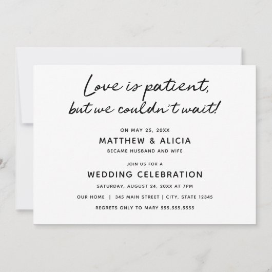 Liefde is de ontvangst van bruiloft-aankondigingen kaart (Voorkant)