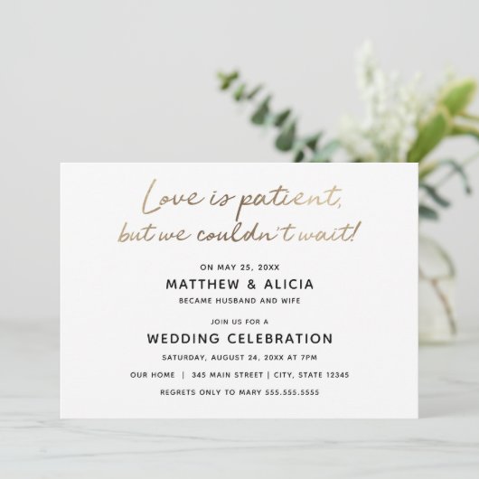 Liefde is de ontvangst van bruiloft-aankondigingen kaart (Staand voorkant)