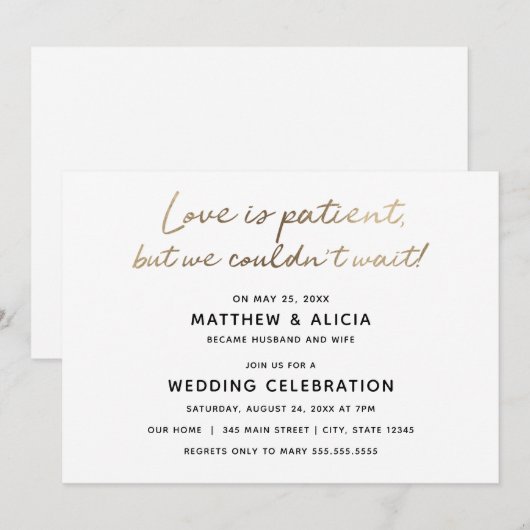 Liefde is de ontvangst van bruiloft-aankondigingen kaart (Voorkant / Achterkant)