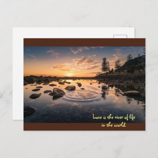 Liefde is de rivier van het leven in de wereld. briefkaart (Voorkant / Achterkant)