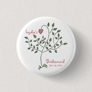 Liefde is diep gewortelde Bridesmaïde Button