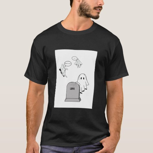 Liefde is dood - Ghostly Humor Art T-shirt (Voorkant)