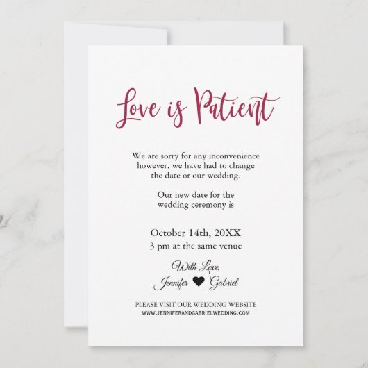 Liefde is door patiënt uitgestelde aankondiging hu (Achterkant)