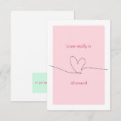 Liefde is echt overal bedankkaart (Voorkant / Achterkant)