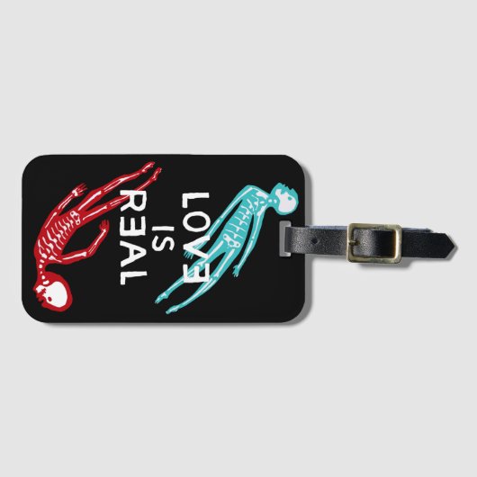 Liefde is echt skelet bagagelabel (Voorkant (horizontaal))