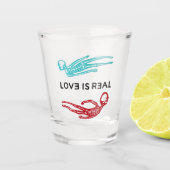 Liefde is echt Skeleton Logo  Shot Glas (Voorkant)