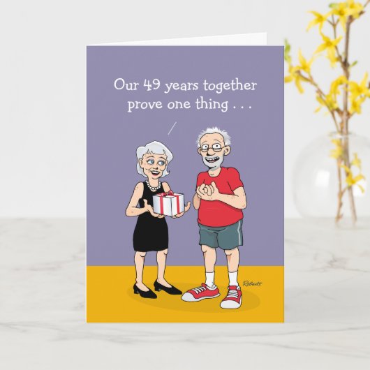 Liefde is een 49e bruiloft Jubileum Kaart (Gele Bloem)