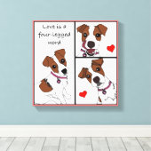 Liefde is een 4-potige Word, cartoon portretdoek Canvas Afdruk (Insitu (Houten vloer))