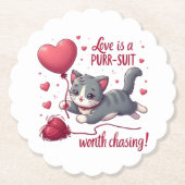 Liefde is een achtervolging waard om Schattigee ka Kartonnen Onderzetters (Voorkant)