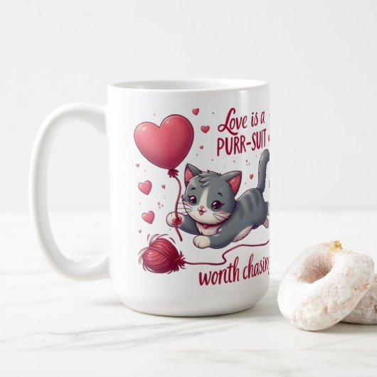 Liefde is een achtervolging waard om Schattigee ka Koffiemok (Met donut)