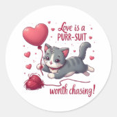 Liefde is een achtervolging waard om Schattigee ka Ronde Sticker (Voorkant)