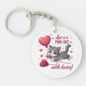 Liefde is een achtervolging waard om Schattigee ka Sleutelhanger (Voorkant)