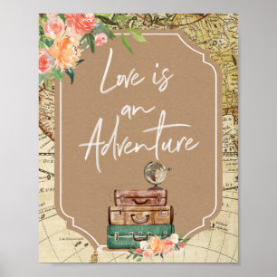 Liefde is een Avontuur Bruiloft Feest Poster