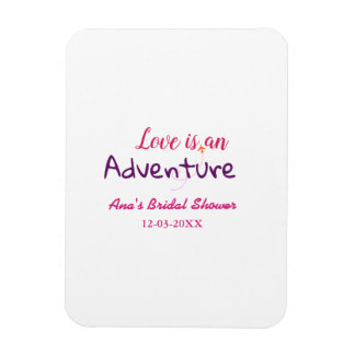 LIEFDE IS EEN AVONTUUR ROZE PURPEREN BRUIDSSCHOONM MAGNEET