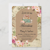 Liefde is een avontuur-weddenschap-uitnodiging kaart (Voorkant)