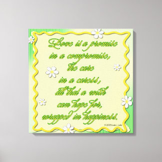 Liefde is een belofte canvas afdruk