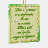 Liefde is een belofte in een compromis keramisch ornament (Rechts)