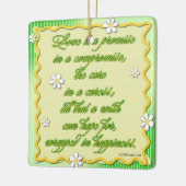 Liefde is een belofte in een compromis keramisch ornament (Links)