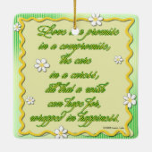 Liefde is een belofte in een compromis keramisch ornament (Achterkant)