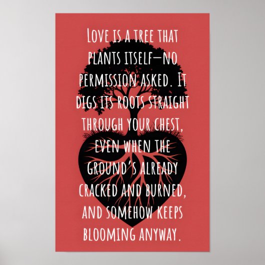Liefde is een boom poster (Voorkant)