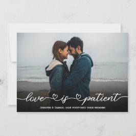 Liefde is een bruiloft met uitgestelde patiënt-fot kaart