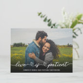 Liefde is een bruiloft met uitgestelde patiënt-fot kaart (Staand voorkant)