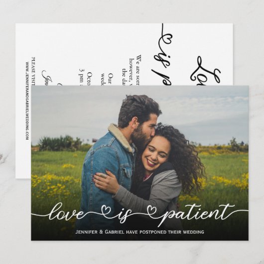 Liefde is een bruiloft met uitgestelde patiënt-fot kaart (Voorkant / Achterkant)