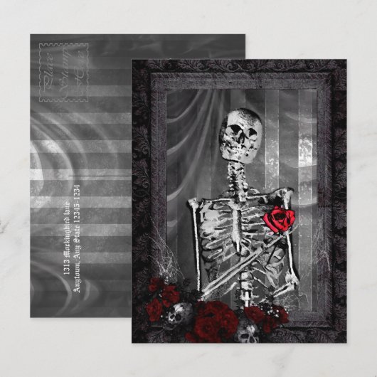 Liefde is een buitenaards gothic Weddenschap Aankondigingskaart (Voorkant / Achterkant)