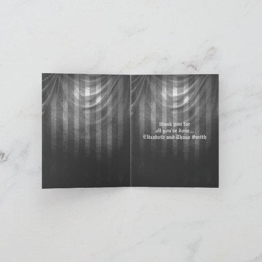 Liefde is een buitenaards gothisch huwelijk bedankkaart (Binnen)