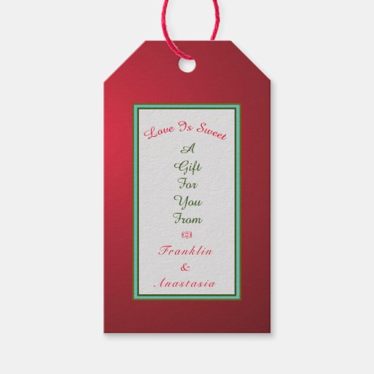 Liefde is een cadeau voor je rood cadeaulabel (Voorkant)