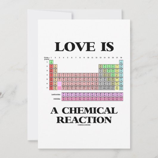 Liefde is een chemische reactie (Periodic Table) Kaart (Voorkant)