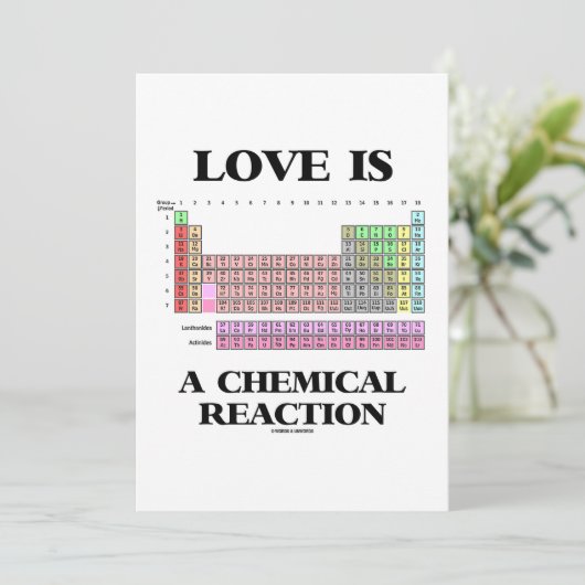 Liefde is een chemische reactie (Periodic Table) Kaart (Staand voorkant)