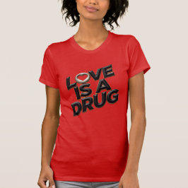 Liefde Is Een Drug 3D Chrome Hart Y2K Streetwear T-shirt