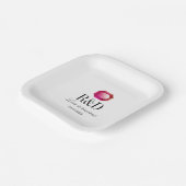 Liefde is een edelroze gemstone bruiloft papieren bordje (Gebogen)