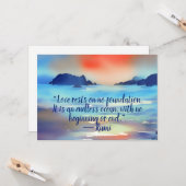 Liefde is een eindeloos Wenskaart voor Waterverf i Kaart (Voorkant / Achterkant in situ)