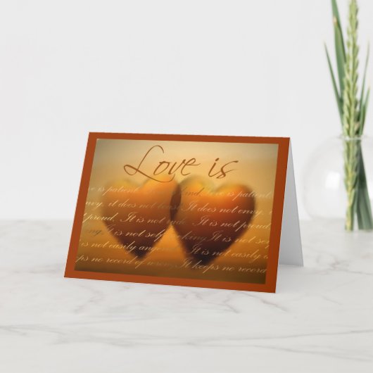 Liefde is... een elegante hartkaart kaart (Voorkant)