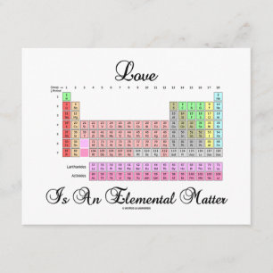 Liefde is een elementaire materie (periodieke tabe kaart