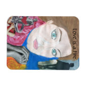 Liefde is een Fire Pop Art Music Magnet Magneet (Horizontaal)
