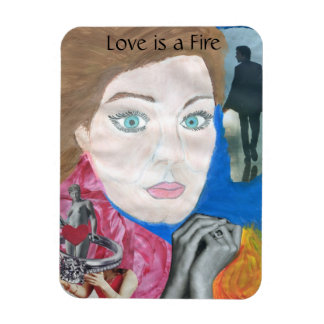 Liefde is een Fire Pop Art Music Magnet Magneet
