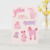 Liefde is een Four Legged Word Valentijn Wenskaart Kaart (Gele Bloem)