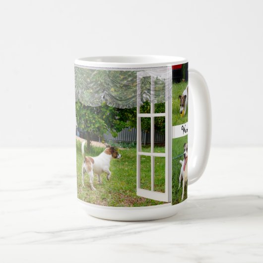 Liefde is een fox Terrier. Koffiemok (Voorkant rechts)