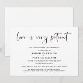 Liefde is een geduldige bruiloft uitstel Elegant Aankondiging (Voorkant / Achterkant)