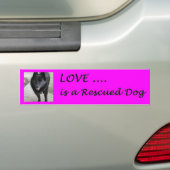 Liefde is een gered hond bumpersticker (Op auto)